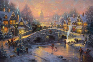 Thomas Kinkade Painting - Espíritu de Navidad Thomas Kinkade